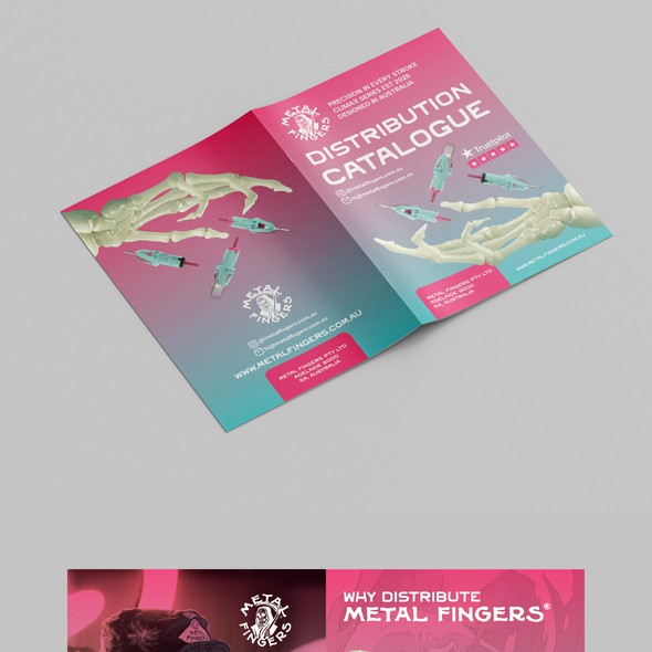 Cool design with the title 'MetaFingers Distribution Catalogue'