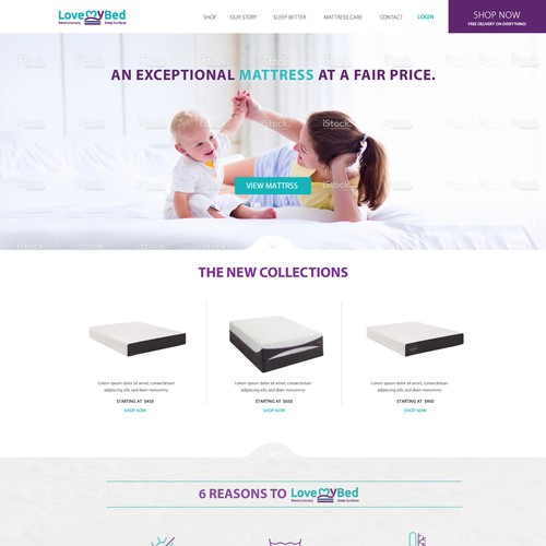 Mattress design with the title 'website for mattress'
