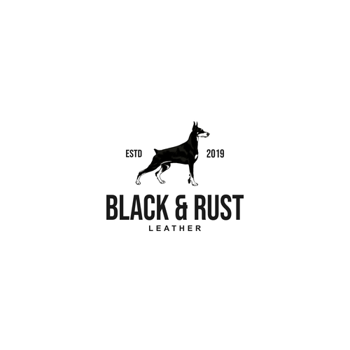 Leather design with the title 'Black&Rust - logo design'