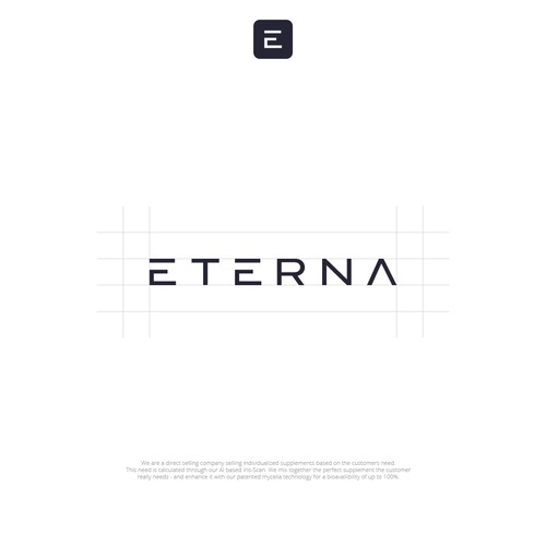 Supplement logo with the title 'Minimalistic Wordmarks Logo for Ai based Supplements Company'