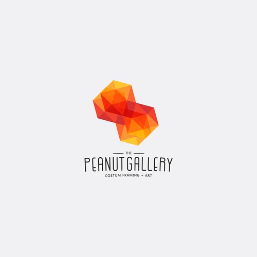 Low poly logo with the title 'Logo for a costum frame shop'