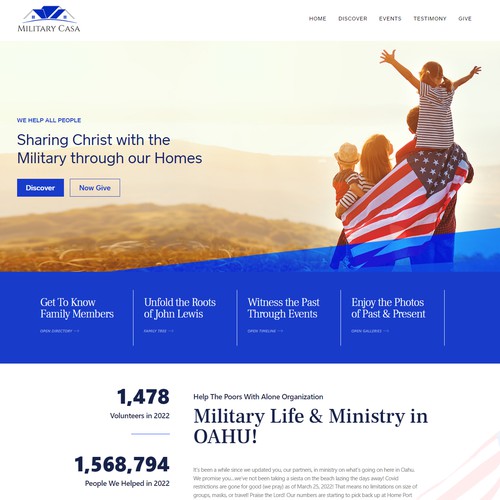 Atom design with the title 'Military Casa for Square Online Site'