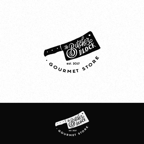 Butcher logo with the title 'The Butcher Block Gourmet Store'