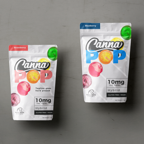 Typography packaging with the title 'Fun sucker pouch design'