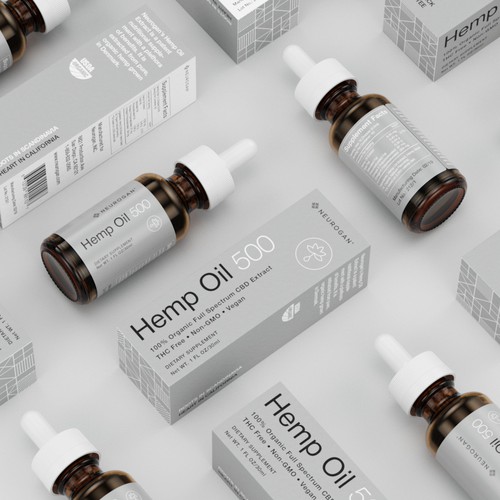 Hemp packaging with the title 'Hemp Oil Packaging Design Concept'