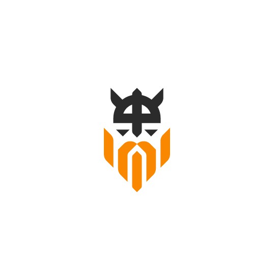 Orange and gray logo with the title 'Mascot Logo Design'