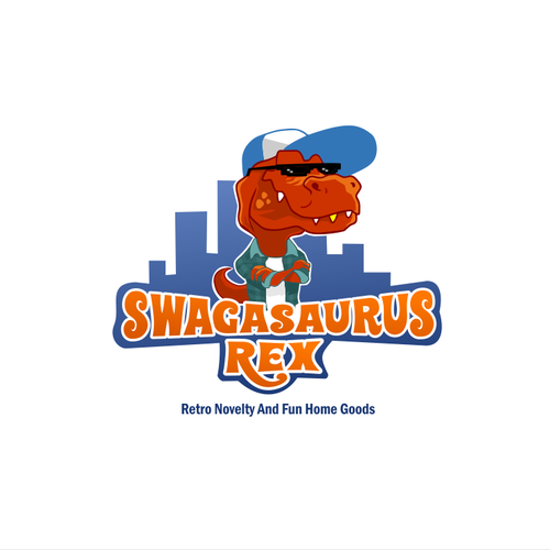 T-rex design with the title 'Character logo concept for Swagasaurus'