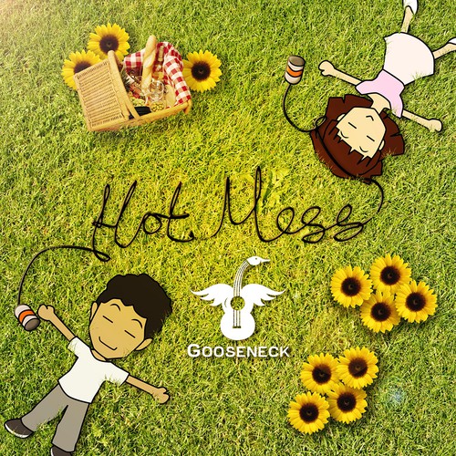 Sunflower design with the title 'Hot Mess Album Art'
