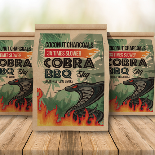 Bag packaging with the title 'Coconut Charcoals bag'