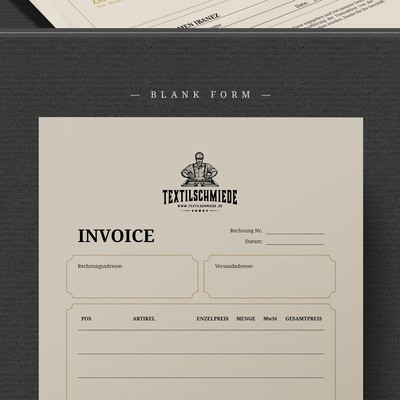 Vintage Stationery Concept for Textilschmiede