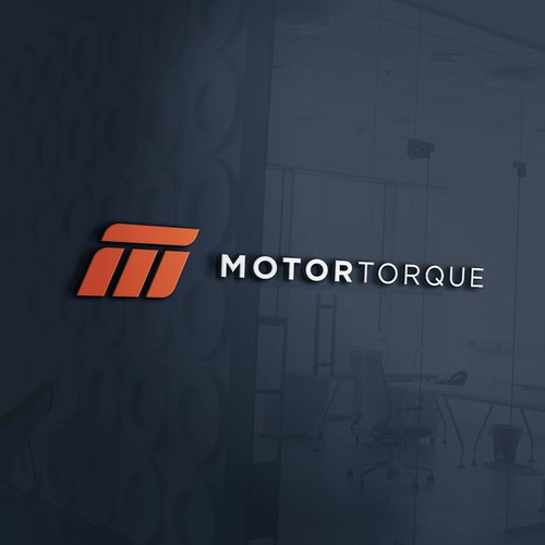 Motor logo with the title 'Modern, simple, bold new logo for motor torque'