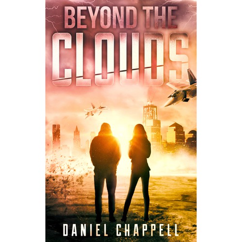 Skyline design with the title 'Beyond the clouds.'