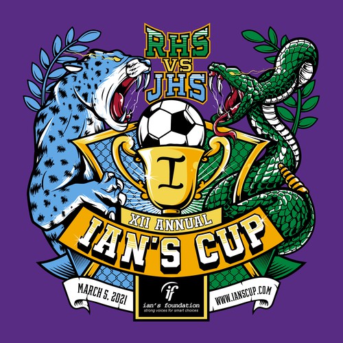 Cobra design with the title 'Ian's Cup Soccer Shirt Design'