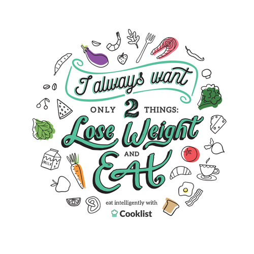 Quote t-shirt with the title 'Typography Illustration about Culinary, Grocery, Food'