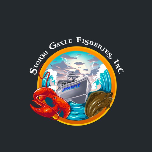 Merchandise artwork with the title 'Stormi Gayle Fisheries, Inc'