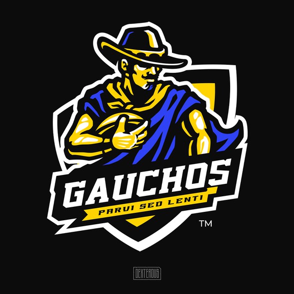 带有“Gauchos”标题的牛仔帽标志