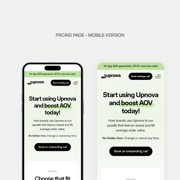 SaaS website with the title 'Design premium eCommerce SaaS for Upnova webste'