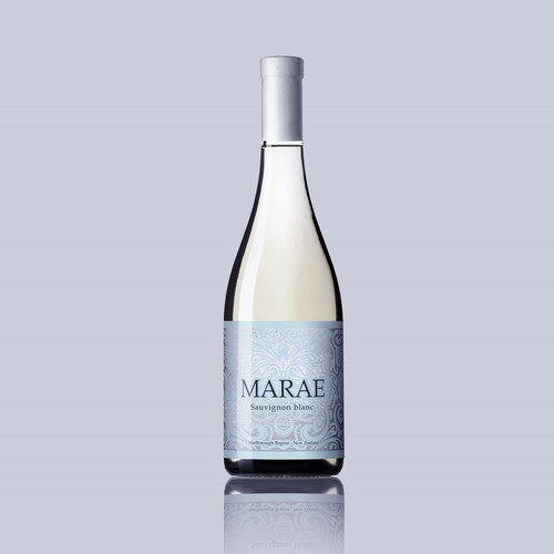 Light blue design with the title 'wine label'