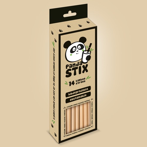 Bamboo design with the title 'Create a catchy packaging design for our Eco & Organic Bamboo Drinking Straws'