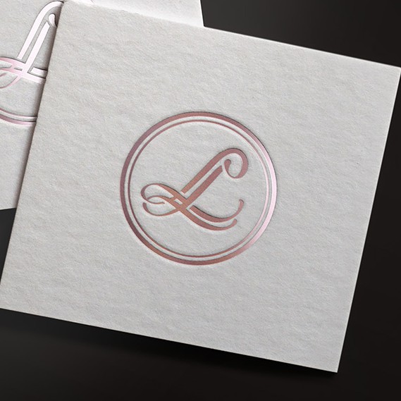 Rose gold design with the title 'Logo for a fashion brand'