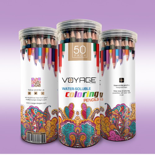 Vibrant design with the title 'premium pencil label design'