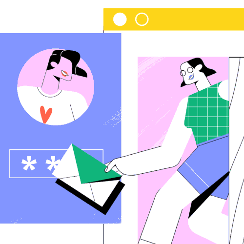 Interactive design with the title 'illustration for company vision'