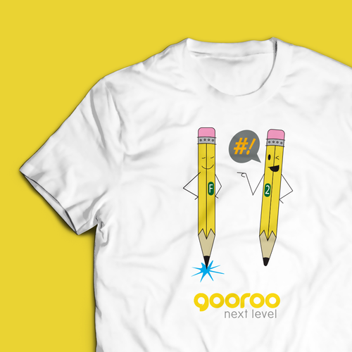 Pencil design with the title 'Gooroo T Shirt Design'