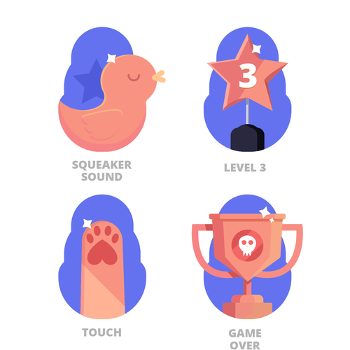 Badge artwork with the title 'Achievements badges for Puppod'