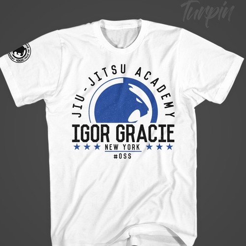 Distressed t-shirt with the title 'Igor Gracie Jiu-Jitsu Academy'