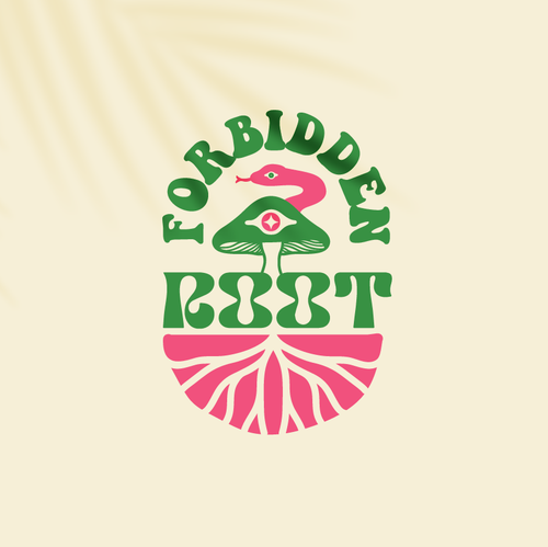 Kaleidoscope logo with the title 'Groovy logo concept for adaptogenic snack brand'