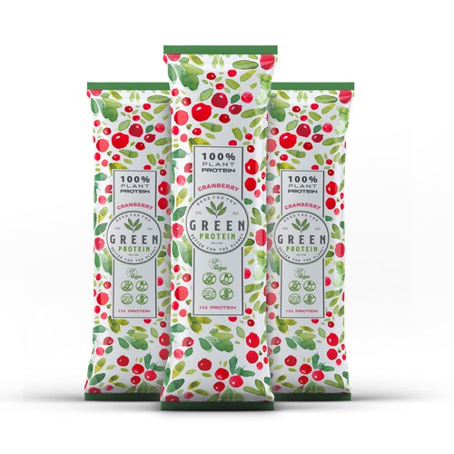 Vegan packaging with the title 'Flavoured Pea Protein Sachet '