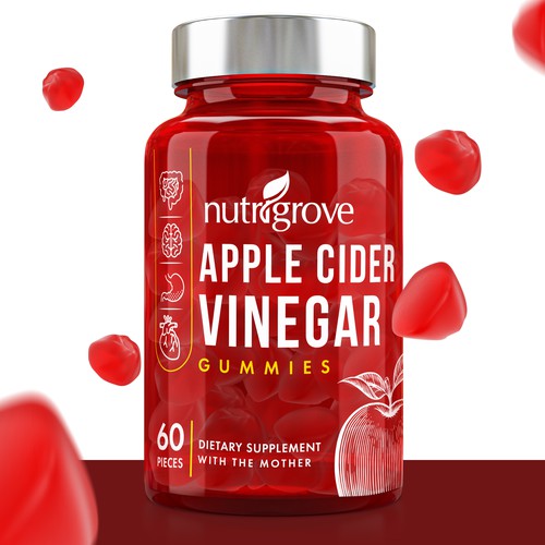 Supplement label with the title 'Apple Cider Vineger "Nutigrove"'