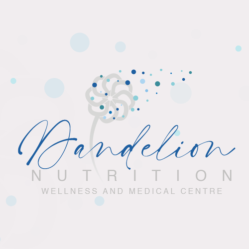 Dandelion design with the title 'A fun, family-friendly, creative logo for a nutrition counselling group practice'