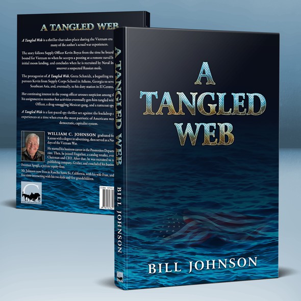 Naval design with the title 'Book cover design for the novel "A Tangled Web"'
