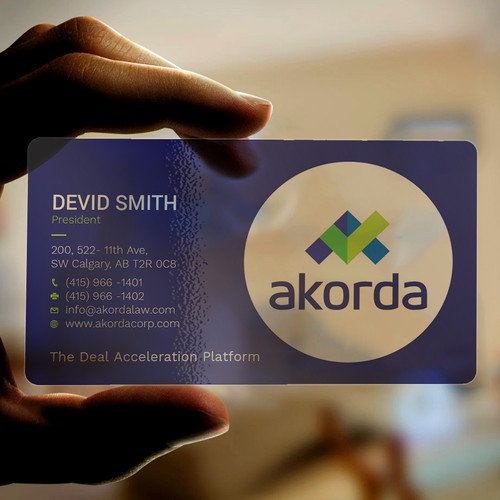 Plastic design with the title 'Business card design'