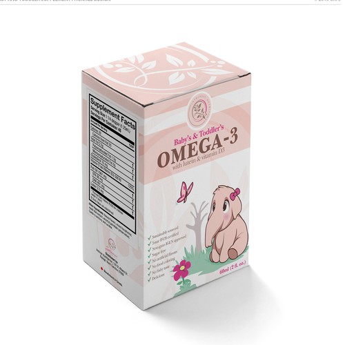 Pharmaceutical packaging with the title 'Package concept for Baby's Supplement'
