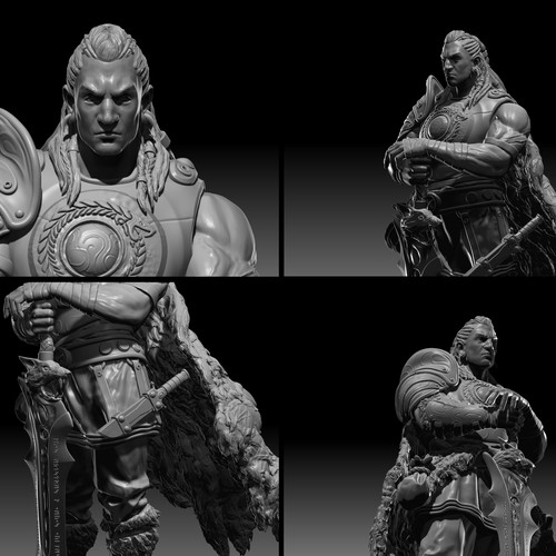 Sculpture design with the title 'Sigurd 3D miniatura'