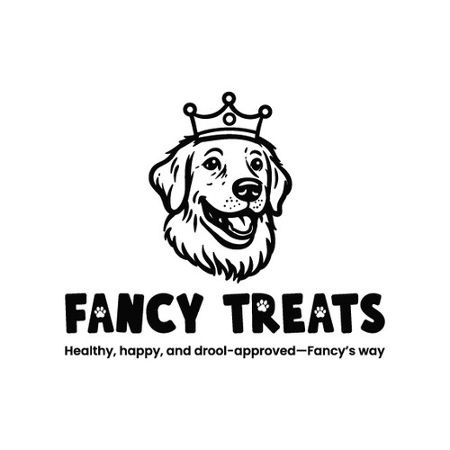 Paw logo with the title 'FANCY TREATS'
