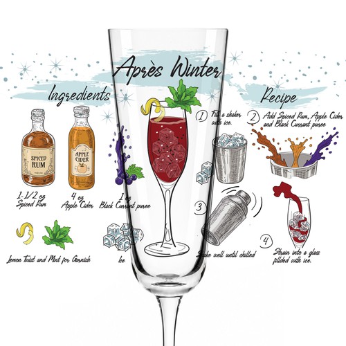 Drawing illustration with the title 'cocktail'