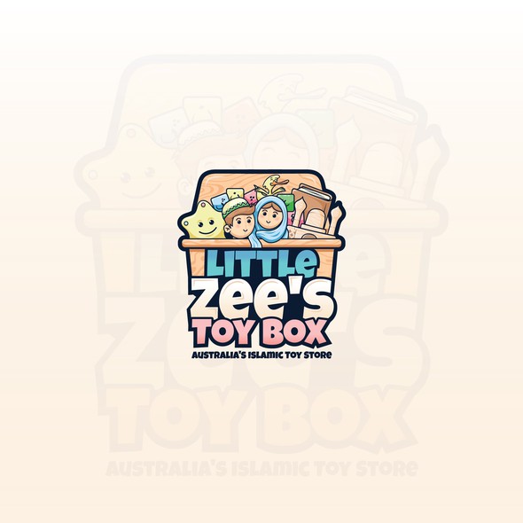 Hijab design with the title 'Little Zee's Toy Box'