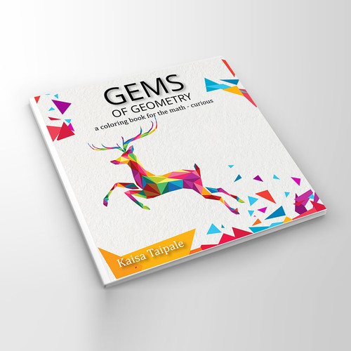 Mathematics design with the title 'Coloring geometry bok cover'