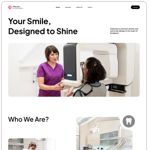 Dental website with the title 'Clean and simple website for Dental Care'