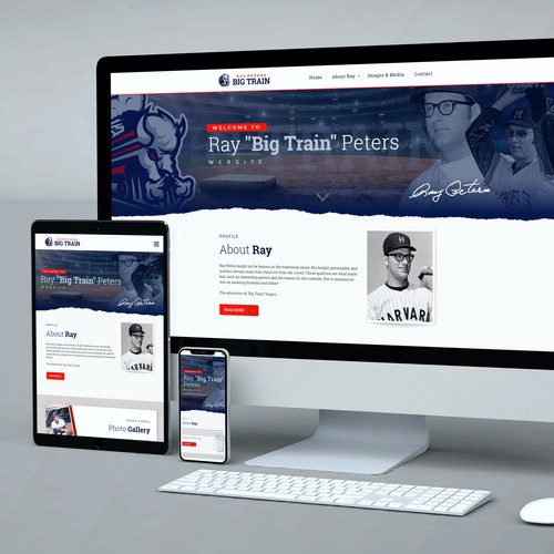 Buffalo design with the title 'Ray "Big Train" Peters (website)'