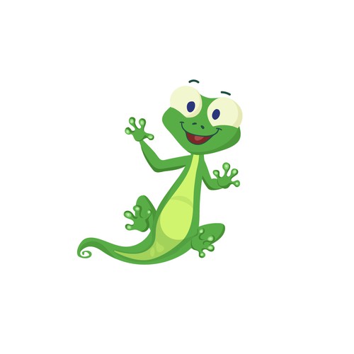 Gecko design with the title 'Gecko Character Design'