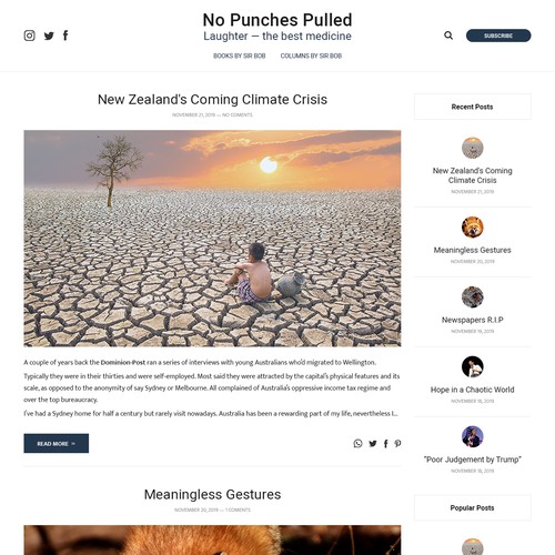 Blog website with the title 'Blog design'