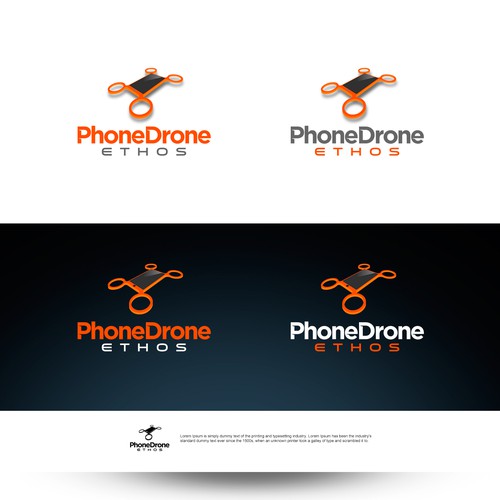 Phone logo with the title 'logo develop drones  smartphone '