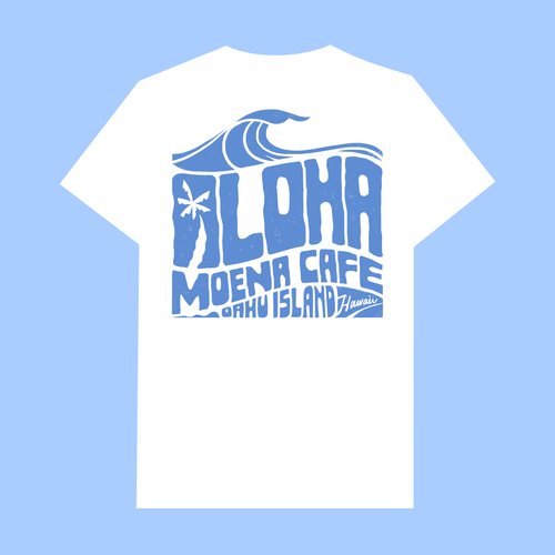 Summer t-shirt with the title 'Aloha Moena'