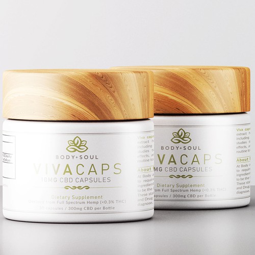 3D label with the title 'CBD Capsules label '