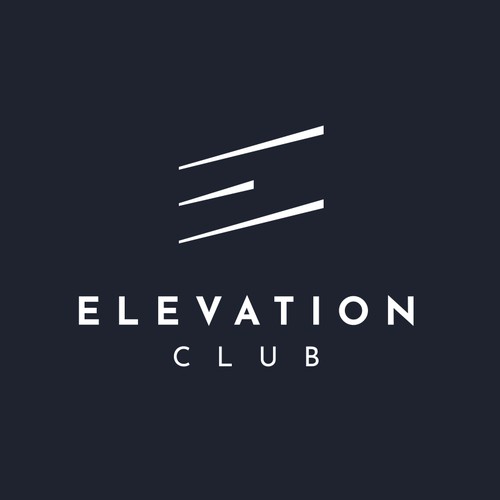 Clean and simple logo with the title 'Elevation Club - Logo design contest winner'