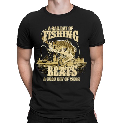 Fishing t-shirt with the title 'bass fishing'